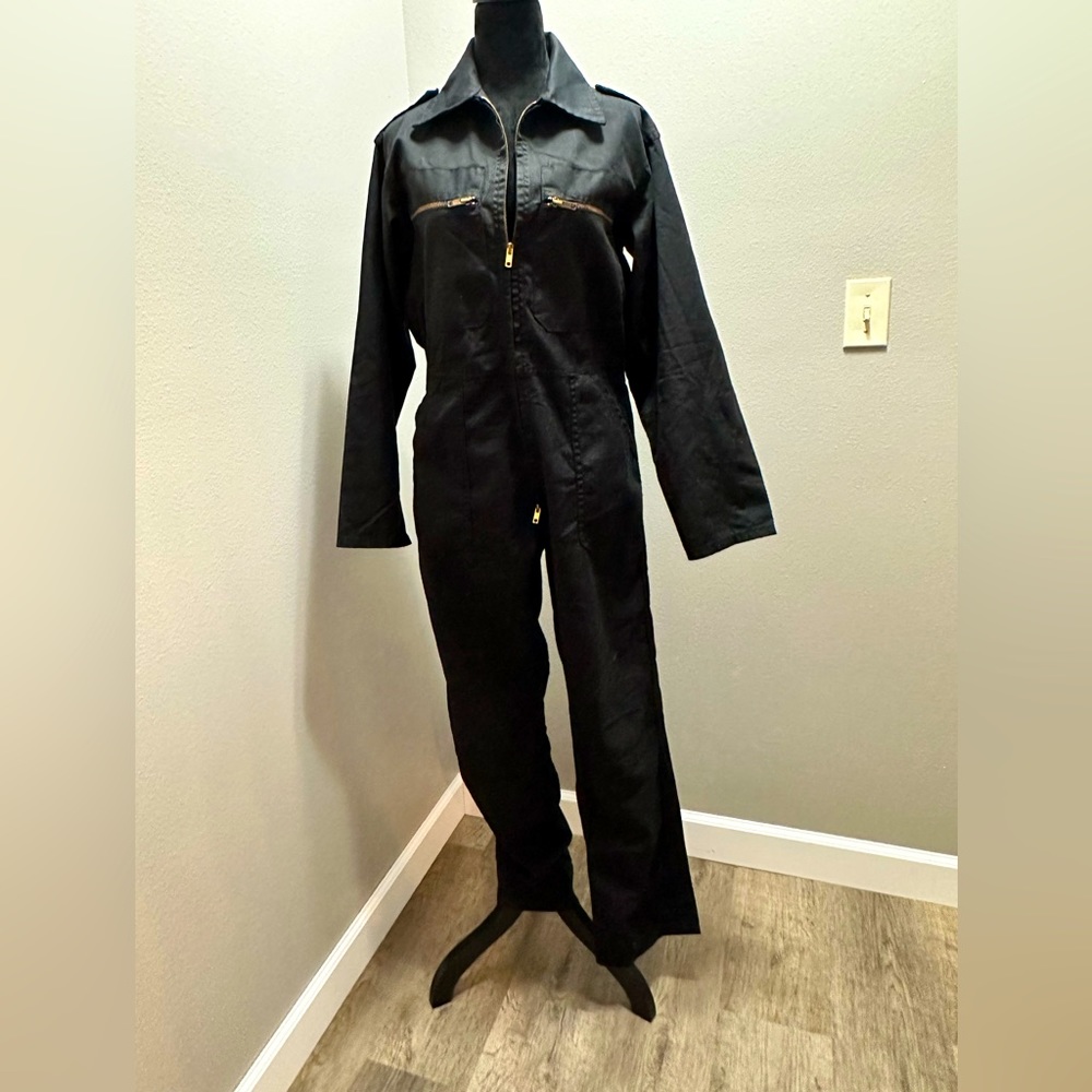 Re/Done black vintage coveralls